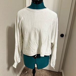 SYZRI peasant sleeve sweater white size L